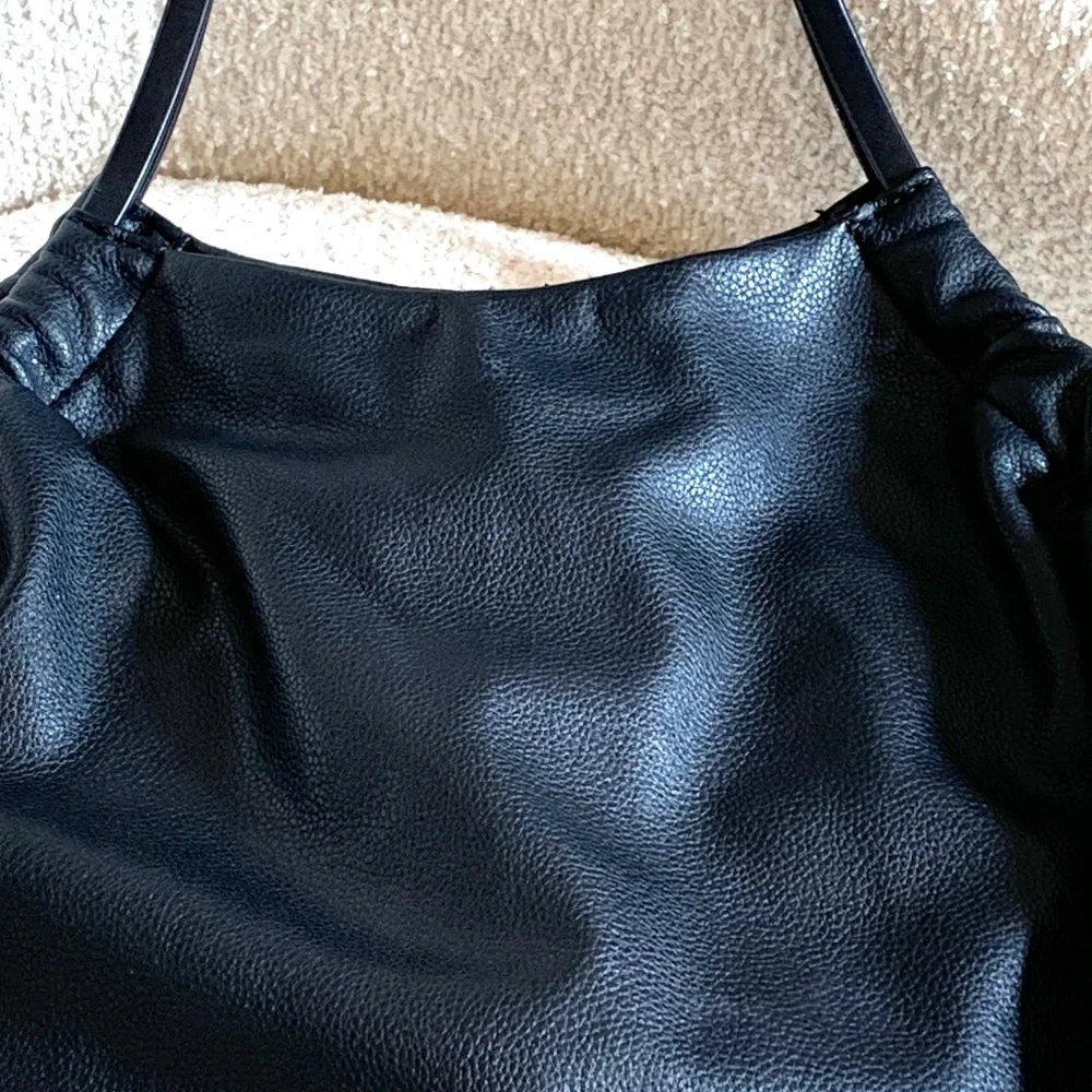 ZARA TRF Black Vegan Leather Hobo Shoulder Bag